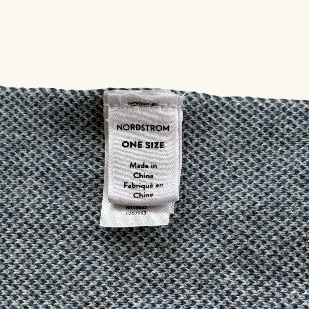 Nordstrom Whale Baby Blanket Blue‎ Gray Cotton Knit Nautical One Size 37.5x28.5